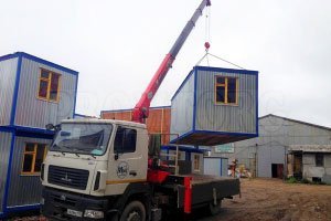 Установка бытовки на участок клиента